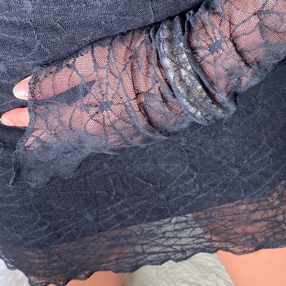 vintage lipservice spider mesh midi goth dress - Picture 4 of 4